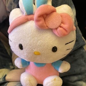 Hello Kitty RARE bunny cat with blue ears no longer made!